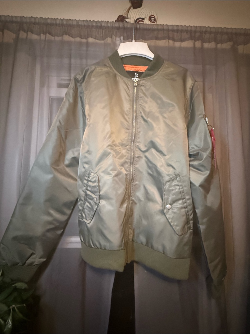 Men's Olive Bomber Jacket - Unbranded